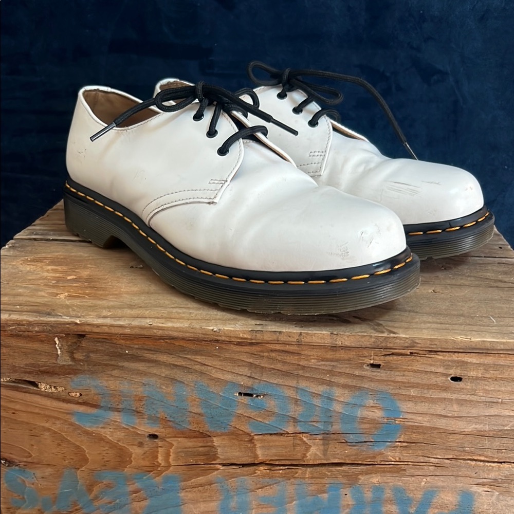 Dr. Martens white ankle shoes